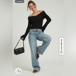 PacSun Casey Medium Indigo Twist Seam Low Rise Baggy Jeans